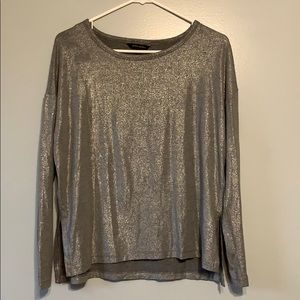 Banana Republic Silver Sparkly Loose Fitted Top